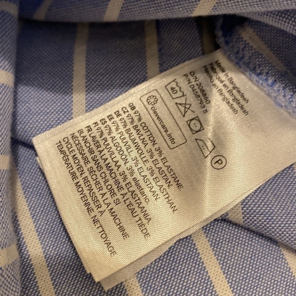 H&M blue and white striped button down shirt . Size 2 - Picture 9 of 9